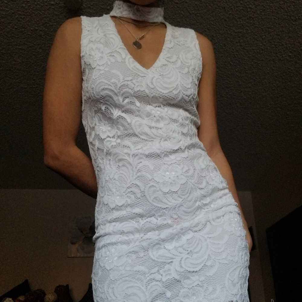White Lace Bodycon Dress